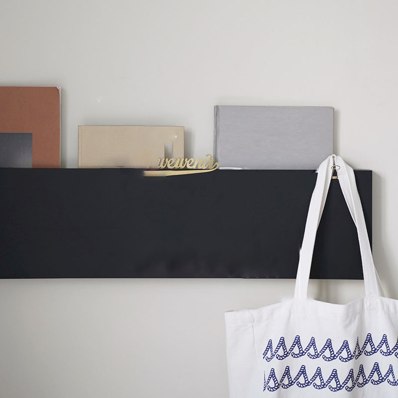 Stedelijke muur eenheid metalen boekenplank zwarte plank boekenkast voor woonkamer
