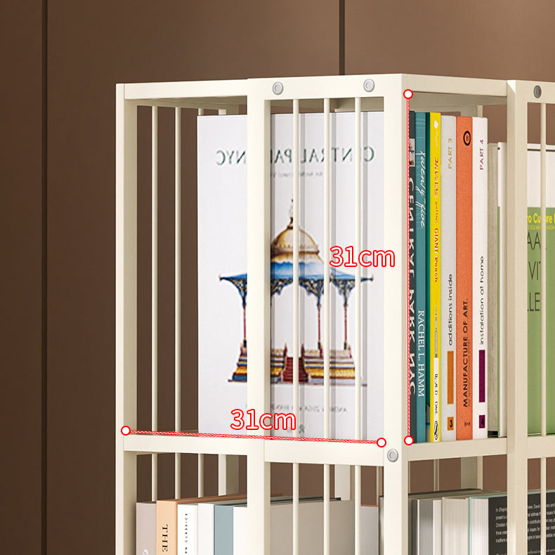 Steel Beige Shelf Bookcase 13.8" Wide Contemporary Bookshelf for Home Office Clearhalo 'Bookcases' 'furn' 'furn_bookcases' 'Furniture' 'Office Furniture' 6301423