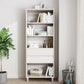 Modern Open Back Bookcase Wooden Bookshelf with 2 Drawers for Bedroom
