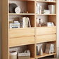 Modern Open Back Bookcase Wooden Bookshelf with 2 Drawers for Bedroom