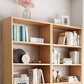 Modern Open Back Bookcase Wooden Bookshelf with 2 Drawers for Bedroom