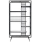 Contemporary Shelf Bookcase Open Storage Metal Bookcase with Shelves