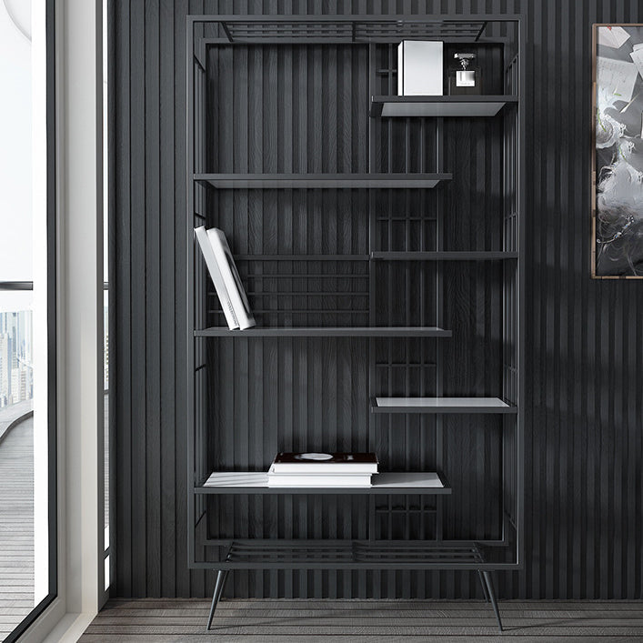 Contemporary Shelf Bookcase Open Storage Metal Bookcase with Shelves