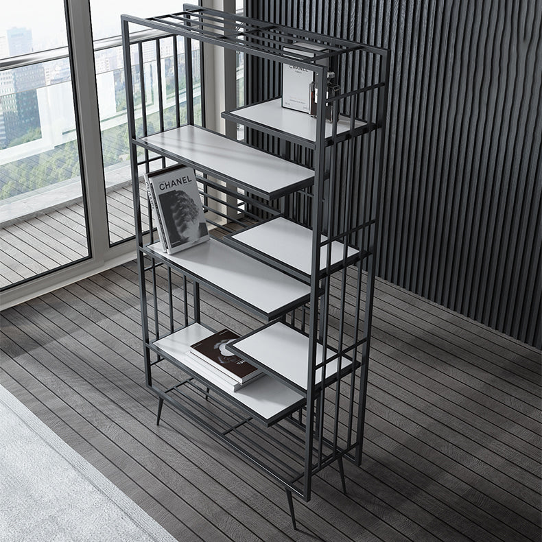 Contemporary Shelf Bookcase Open Storage Metal Bookcase with Shelves