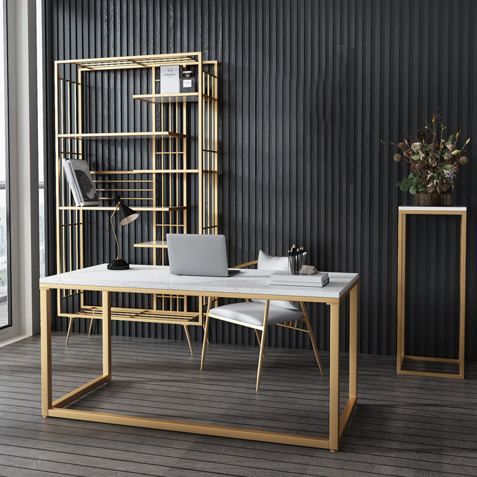 Contemporary Shelf Bookcase Open Storage Metal Bookcase with Shelves