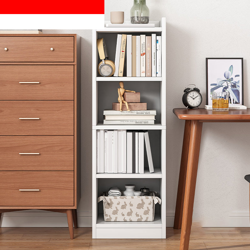Contemporary Closed Back Shelf Bookcase Engineered Wood Bookshelf for Living Room 11.8"L x 9.4"W x 48.8"H White Clearhalo 'Bookcases' 'furn' 'furn_bookcases' 'Furniture' 'Office Furniture' 6301525