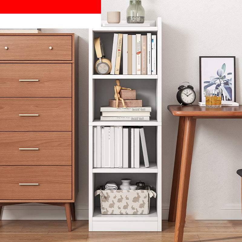 Contemporary Closed Back Shelf Bookcase Engineered Wood Bookshelf for Living Room 12.6"L x 11.8"W x 48.8"H White Clearhalo 'Bookcases' 'furn' 'furn_bookcases' 'Furniture' 'Office Furniture' 6301527