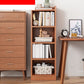 Contemporary Closed Back Shelf Bookcase Engineered Wood Bookshelf for Living Room 12.6"L x 11.8"W x 48.8"H Cherry Wood Clearhalo 'Bookcases' 'furn' 'furn_bookcases' 'Furniture' 'Office Furniture' 6301532