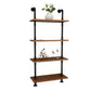 Contemporary Metal Bookshelf Natural Floating Shelf Bookcase for Study Room