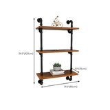 Contemporary Metal Bookshelf Natural Floating Shelf Bookcase for Study Room