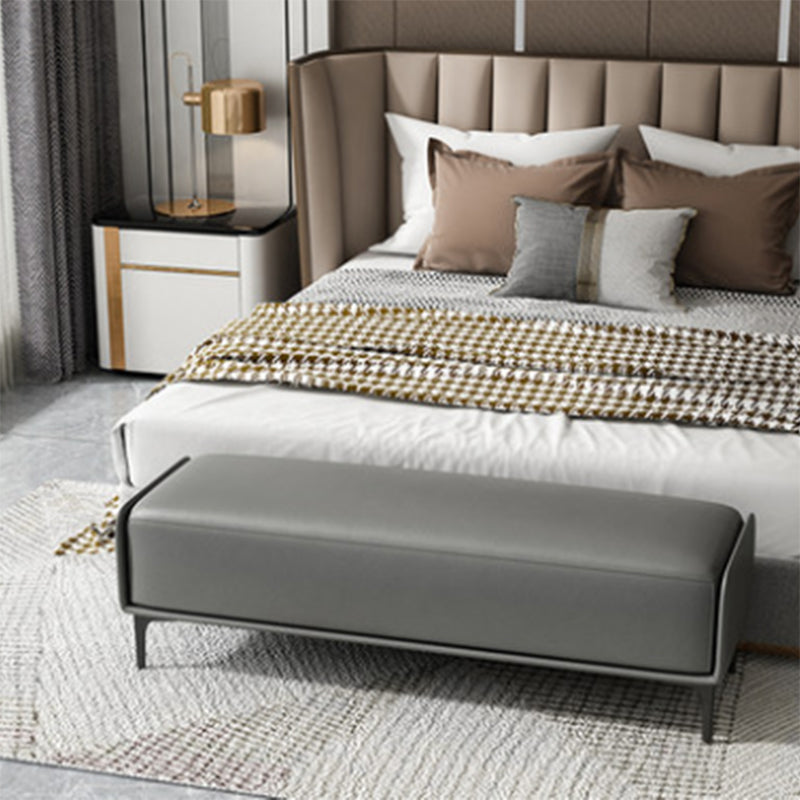 Panca imbottita contemporanea panca accento per la camera da letto con gambe nere