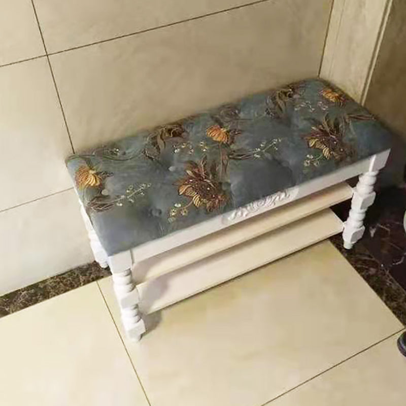 Upholstered Shelves Seating Bench Cushioned Entryway and Bedroom Bench with Legs 27.5"L x 12"W x 19"H White Clearhalo 'Benches' 'Chairs & Seating' 'furn' 'furn_benches' 'Furniture' 'Living Room Furniture' 6301625