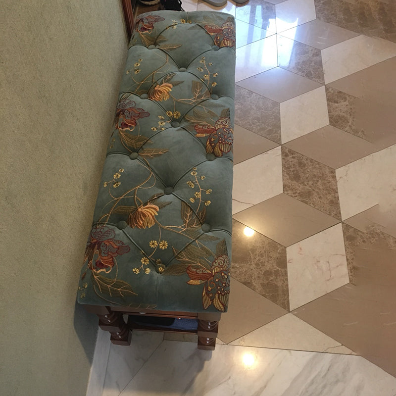 Upholstered Shelves Seating Bench Cushioned Entryway and Bedroom Bench with Legs Walnut Clearhalo 'Benches' 'Chairs & Seating' 'furn' 'furn_benches' 'Furniture' 'Living Room Furniture' 6301628