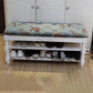 Upholstered Shelves Seating Bench Cushioned Entryway and Bedroom Bench with Legs 39.4"L x 13.8"W x 18.9"H White Clearhalo 'Benches' 'Chairs & Seating' 'furn' 'furn_benches' 'Furniture' 'Living Room Furniture' 6301636