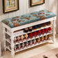 Upholstered Shelves Seating Bench Cushioned Entryway and Bedroom Bench with Legs White Clearhalo 'Benches' 'Chairs & Seating' 'furn' 'furn_benches' 'Furniture' 'Living Room Furniture' 6301639