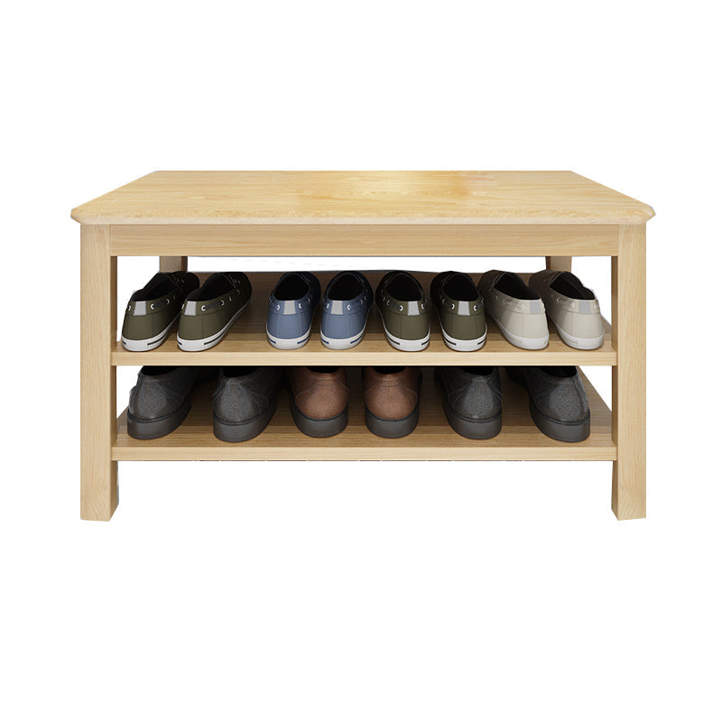 Contemporary Rubber Wood Bench Rectangle Seating Bench in Brown with Storage Natural Wood Clearhalo 'Benches' 'Chairs & Seating' 'furn' 'furn_benches' 'Furniture' 'Living Room Furniture' 6301655