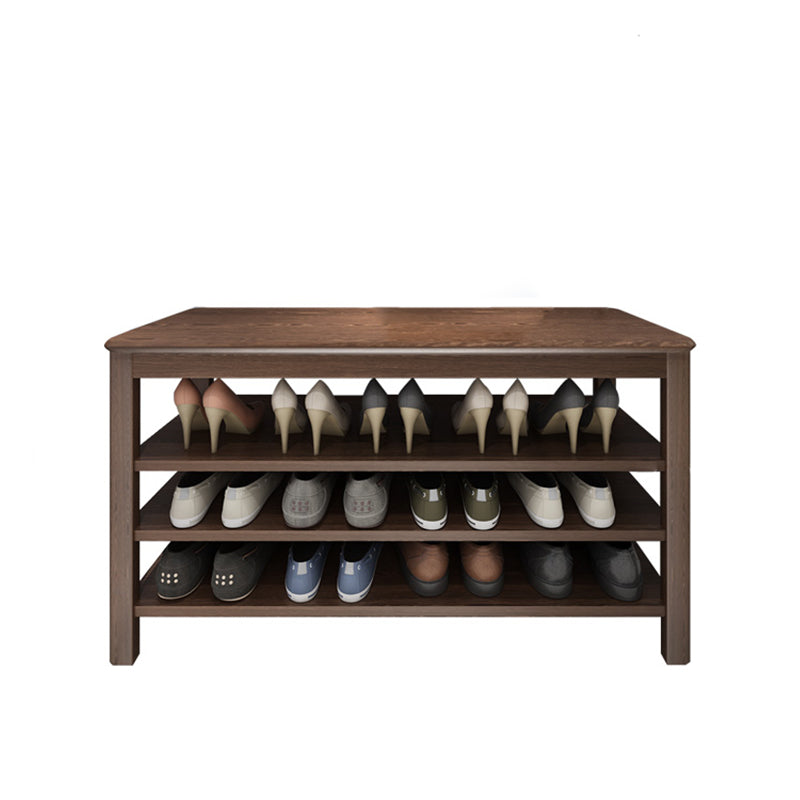 Contemporary Rubber Wood Bench Rectangle Seating Bench in Brown with Storage Clearhalo 'Benches' 'Chairs & Seating' 'furn' 'furn_benches' 'Furniture' 'Living Room Furniture' 6301662