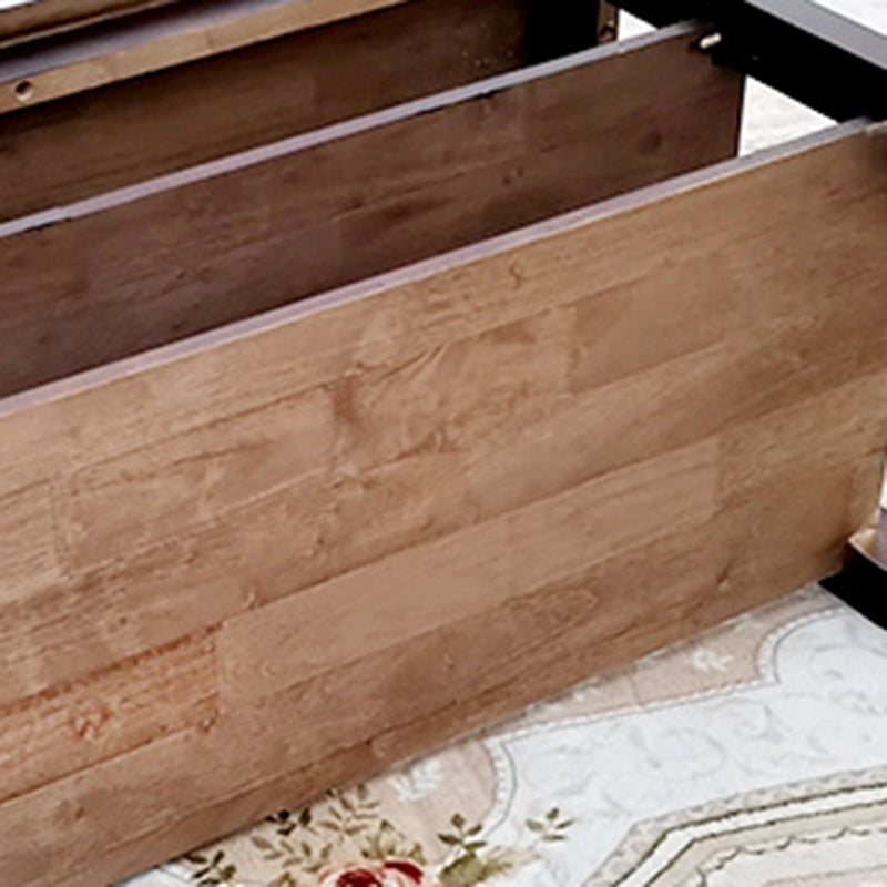 Contemporary Rubber Wood Bench Rectangle Seating Bench in Brown with Storage Clearhalo 'Benches' 'Chairs & Seating' 'furn' 'furn_benches' 'Furniture' 'Living Room Furniture' 6301663