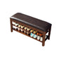 Contemporary Rubber Wood Bench Rectangle Seating Bench in Brown with Storage 47.2"L x 13.8"W x 16.5"H Nut-Brown Upholstered Clearhalo 'Benches' 'Chairs & Seating' 'furn' 'furn_benches' 'Furniture' 'Living Room Furniture' 6301675