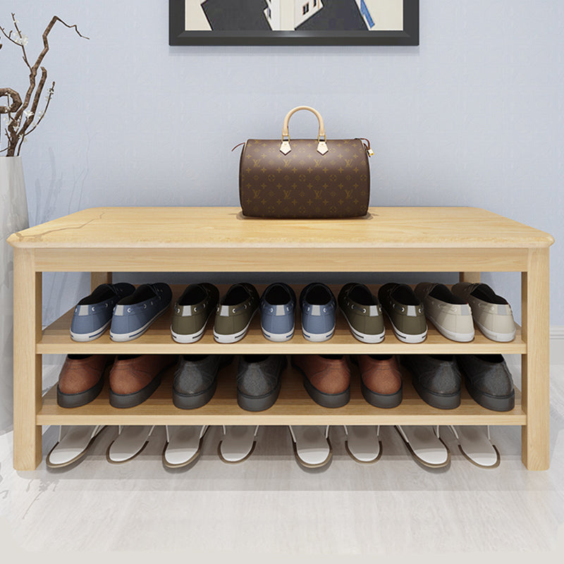 Contemporary Rubber Wood Bench Rectangle Seating Bench in Brown with Storage Clearhalo 'Benches' 'Chairs & Seating' 'furn' 'furn_benches' 'Furniture' 'Living Room Furniture' 6301676