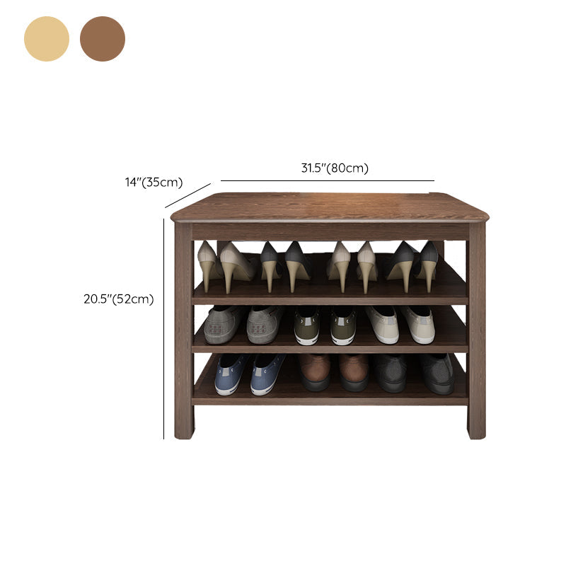 Contemporary Rubber Wood Bench Rectangle Seating Bench in Brown with Storage Clearhalo 'Benches' 'Chairs & Seating' 'furn' 'furn_benches' 'Furniture' 'Living Room Furniture' 6301693