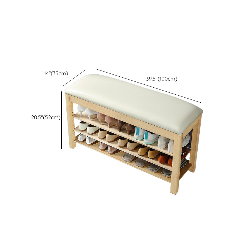 Contemporary Rubber Wood Bench Rectangle Seating Bench in Brown with Storage Clearhalo 'Benches' 'Chairs & Seating' 'furn' 'furn_benches' 'Furniture' 'Living Room Furniture' 6301695