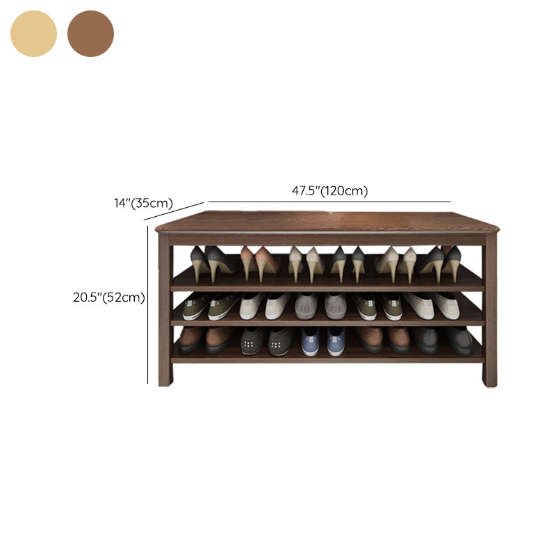 Contemporary Rubber Wood Bench Rectangle Seating Bench in Brown with Storage Clearhalo 'Benches' 'Chairs & Seating' 'furn' 'furn_benches' 'Furniture' 'Living Room Furniture' 6301697