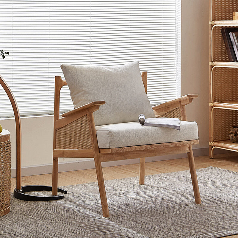 Solid Wood Frame Lounge Chair Arms Included Chair with Pillow Clearhalo 'Accent Chairs' 'accent_chairs' 'Chairs & Seating' 'furn' 'furn_accent_chairs' 'Furniture' 'Living Room Furniture' 6301740