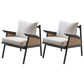 Solid Wood Frame Lounge Chair Arms Included Chair with Pillow Black Flannel 2 Piece Set Clearhalo 'Accent Chairs' 'accent_chairs' 'Chairs & Seating' 'furn' 'furn_accent_chairs' 'Furniture' 'Living Room Furniture' 6301742