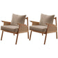Solid Wood Frame Lounge Chair Arms Included Chair with Pillow Grey Flannel 2 Piece Set Clearhalo 'Accent Chairs' 'accent_chairs' 'Chairs & Seating' 'furn' 'furn_accent_chairs' 'Furniture' 'Living Room Furniture' 6301746
