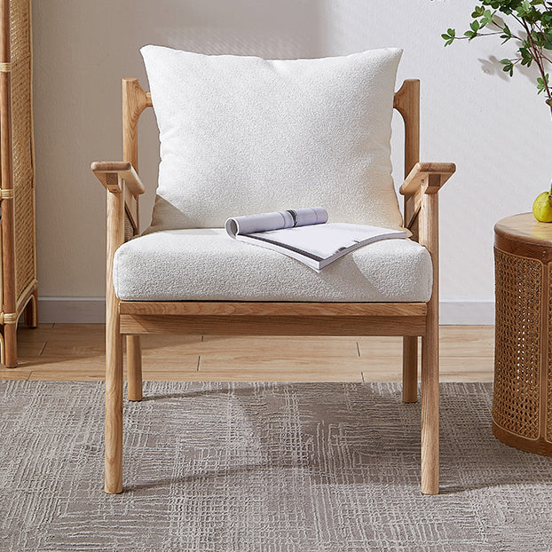 Solid Wood Frame Lounge Chair Arms Included Chair with Pillow Clearhalo 'Accent Chairs' 'accent_chairs' 'Chairs & Seating' 'furn' 'furn_accent_chairs' 'Furniture' 'Living Room Furniture' 6301747