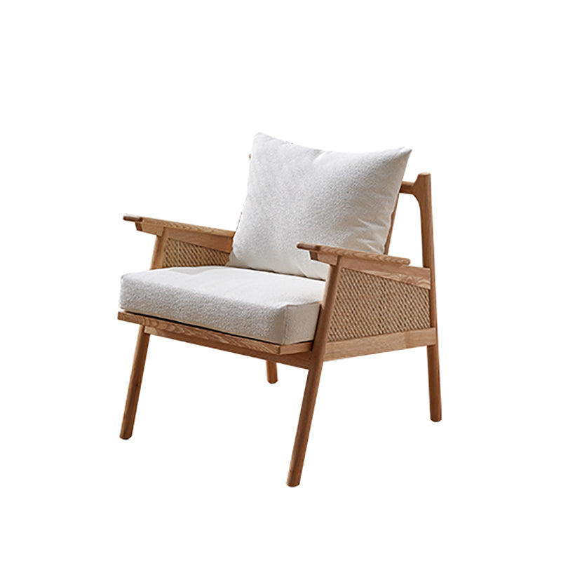 Solid Wood Frame Lounge Chair Arms Included Chair with Pillow Clearhalo 'Accent Chairs' 'accent_chairs' 'Chairs & Seating' 'furn' 'furn_accent_chairs' 'Furniture' 'Living Room Furniture' 6301749