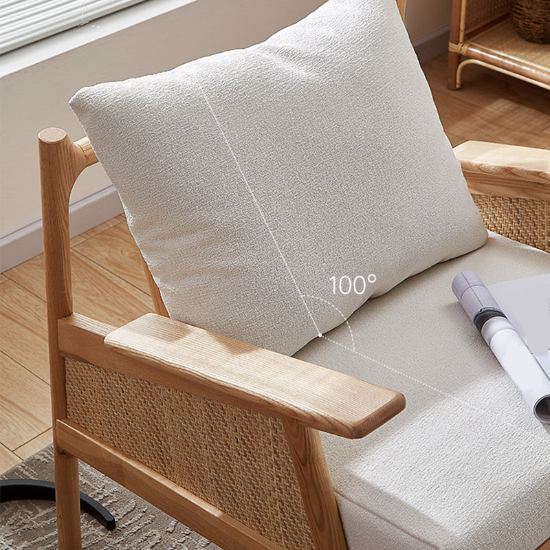 Solid Wood Frame Lounge Chair Arms Included Chair with Pillow Clearhalo 'Accent Chairs' 'accent_chairs' 'Chairs & Seating' 'furn' 'furn_accent_chairs' 'Furniture' 'Living Room Furniture' 6301750