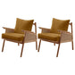 Solid Wood Frame Lounge Chair Arms Included Chair with Pillow Yellow Flannel 2 Piece Set Clearhalo 'Accent Chairs' 'accent_chairs' 'Chairs & Seating' 'furn' 'furn_accent_chairs' 'Furniture' 'Living Room Furniture' 6301751