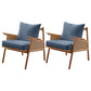 Solid Wood Frame Lounge Chair Arms Included Chair with Pillow Navy Flannel 2 Piece Set Clearhalo 'Accent Chairs' 'accent_chairs' 'Chairs & Seating' 'furn' 'furn_accent_chairs' 'Furniture' 'Living Room Furniture' 6301758