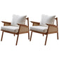 Solid Wood Frame Lounge Chair Arms Included Chair with Pillow Walnut Flannel 2 Piece Set Clearhalo 'Accent Chairs' 'accent_chairs' 'Chairs & Seating' 'furn' 'furn_accent_chairs' 'Furniture' 'Living Room Furniture' 6301760