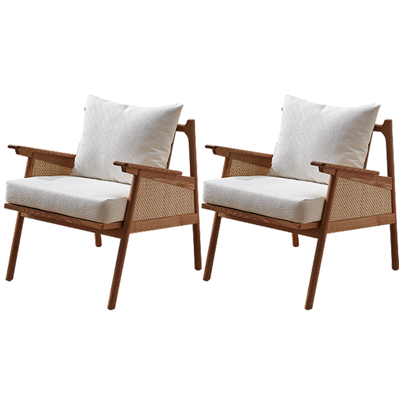 Solid Wood Frame Lounge Chair Arms Included Chair with Pillow Walnut Flannel 2 Piece Set Clearhalo 'Accent Chairs' 'accent_chairs' 'Chairs & Seating' 'furn' 'furn_accent_chairs' 'Furniture' 'Living Room Furniture' 6301760
