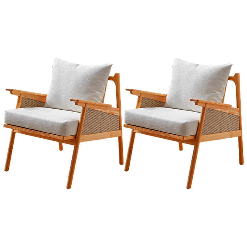 Solid Wood Frame Lounge Chair Arms Included Chair with Pillow Cherry Wood Flannel 2 Piece Set Clearhalo 'Accent Chairs' 'accent_chairs' 'Chairs & Seating' 'furn' 'furn_accent_chairs' 'Furniture' 'Living Room Furniture' 6301762