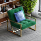 Tufted Cushions Lounge Chair Arms Included Reclining Chair with Pillow Cotton and Linen Green 1 Piece Clearhalo 'Accent Chairs' 'accent_chairs' 'Chairs & Seating' 'furn' 'furn_accent_chairs' 'Furniture' 'Living Room Furniture' 6301779