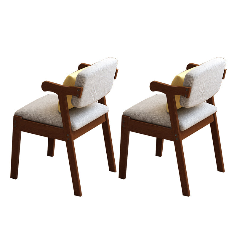 19.68" Wide Arm Chair Solid Wood Frame Chair for Living Room Linen 2 Piece Set Walnut Clearhalo 'Accent Chairs' 'accent_chairs' 'Chairs & Seating' 'furn' 'furn_accent_chairs' 'Furniture' 'Living Room Furniture' 6301918