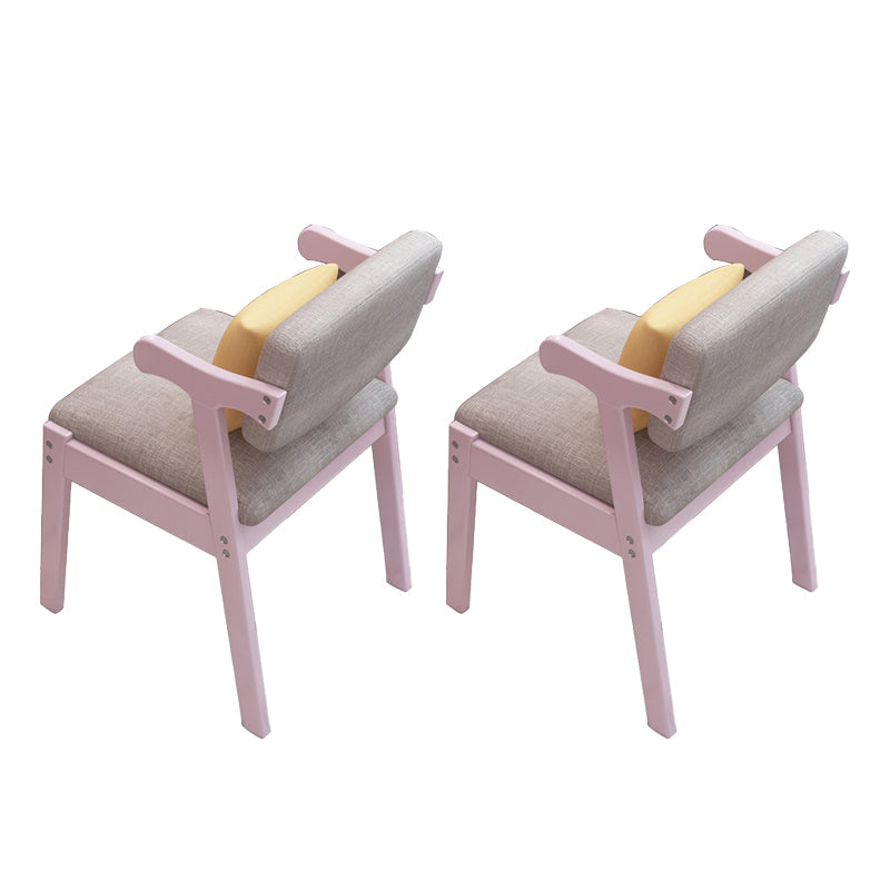 19.68" Wide Arm Chair Solid Wood Frame Chair for Living Room Linen 2 Piece Set Pink Clearhalo 'Accent Chairs' 'accent_chairs' 'Chairs & Seating' 'furn' 'furn_accent_chairs' 'Furniture' 'Living Room Furniture' 6301927
