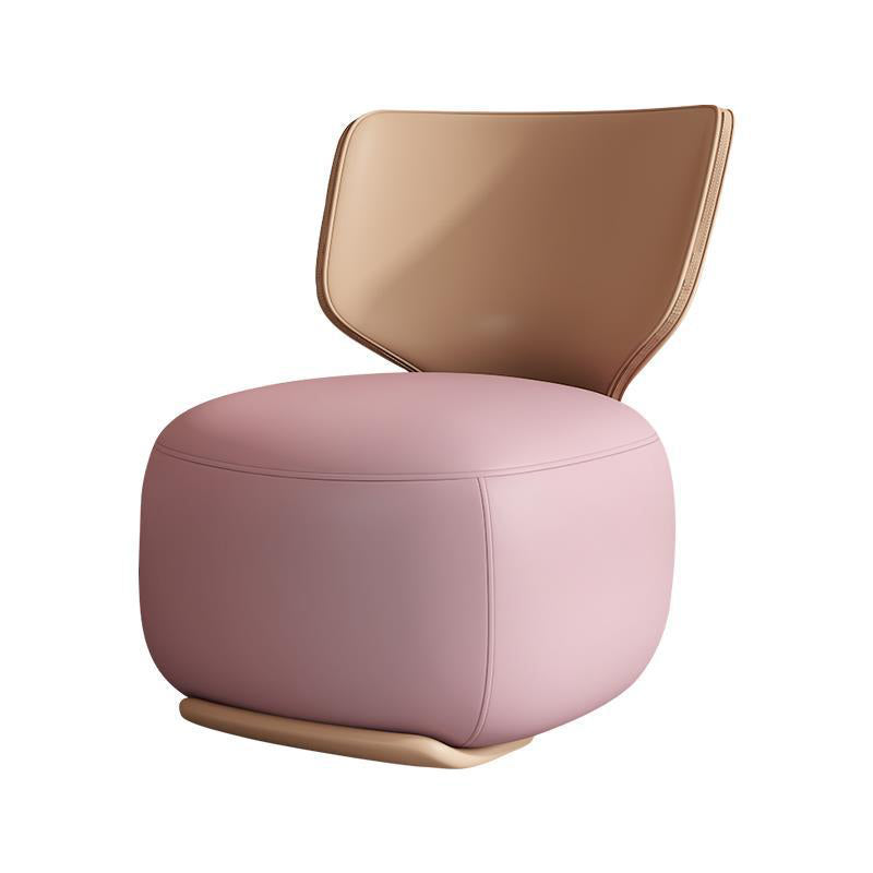 22.83" Wide Parsons Chair Armless Chair with Fixed Back for Living Room Pink Faux Leather 1 Piece Clearhalo 'Accent Chairs' 'accent_chairs' 'Chairs & Seating' 'furn' 'furn_accent_chairs' 'Furniture' 'Living Room Furniture' 6301941