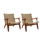 Solid Wood Frame Lounge Chair Living Room Accent Chair with Legs Cherry Wood Wicker Rattan 2 Piece Set Clearhalo 'Accent Chairs' 'accent_chairs' 'Chairs & Seating' 'furn' 'furn_accent_chairs' 'Furniture' 'Living Room Furniture' 6301973