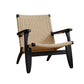 Solid Wood Frame Lounge Chair Living Room Accent Chair with Legs Black Wicker Rattan 1 Piece Clearhalo 'Accent Chairs' 'accent_chairs' 'Chairs & Seating' 'furn' 'furn_accent_chairs' 'Furniture' 'Living Room Furniture' 6301975