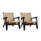 Solid Wood Frame Lounge Chair Living Room Accent Chair with Legs Black Wicker Rattan 2 Piece Set Clearhalo 'Accent Chairs' 'accent_chairs' 'Chairs & Seating' 'furn' 'furn_accent_chairs' 'Furniture' 'Living Room Furniture' 6301977