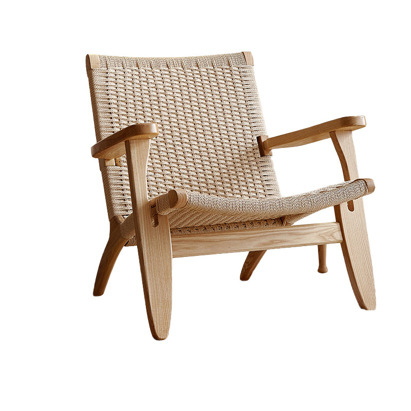 Solid Wood Frame Lounge Chair Living Room Accent Chair with Legs Natural Wicker Rattan 1 Piece Clearhalo 'Accent Chairs' 'accent_chairs' 'Chairs & Seating' 'furn' 'furn_accent_chairs' 'Furniture' 'Living Room Furniture' 6301979