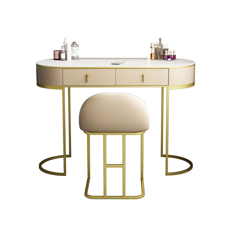 Tavolo da vanità in legno e metallo lussuoso scrivania con 2 cassetti