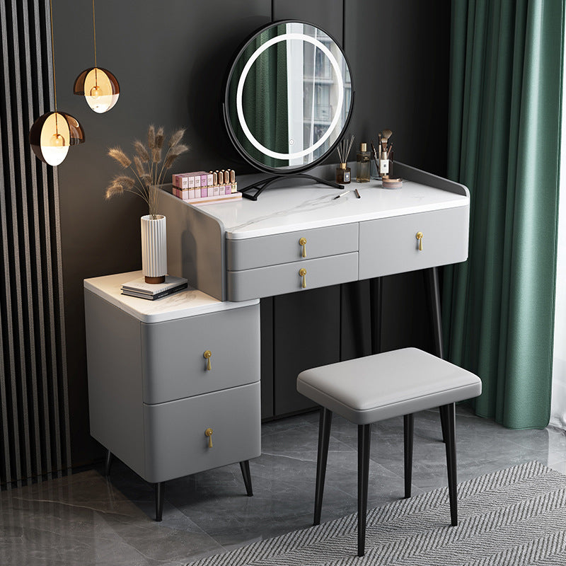 Tocador de maquillaje de dormitorio 31.1 "tocador moderno alto en gris