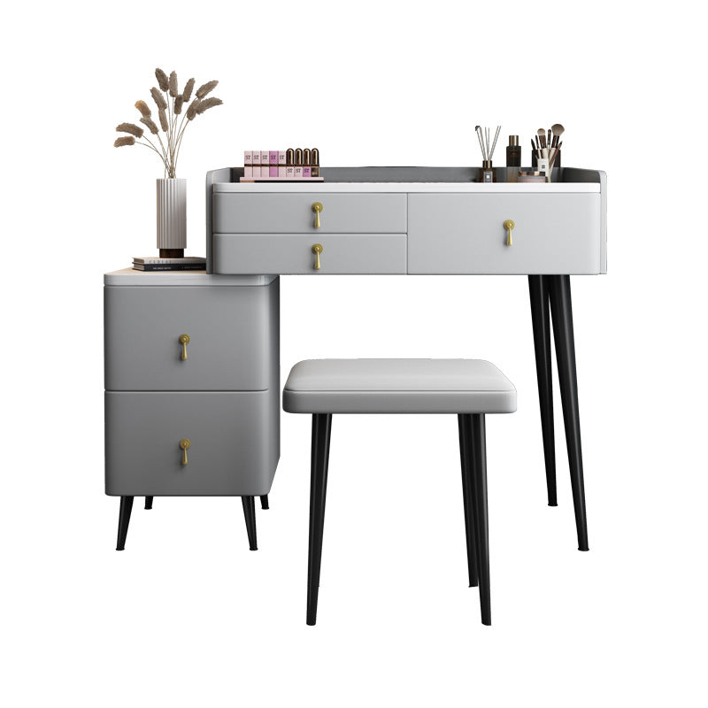 Tocador de maquillaje de dormitorio 31.1 "tocador moderno alto en gris