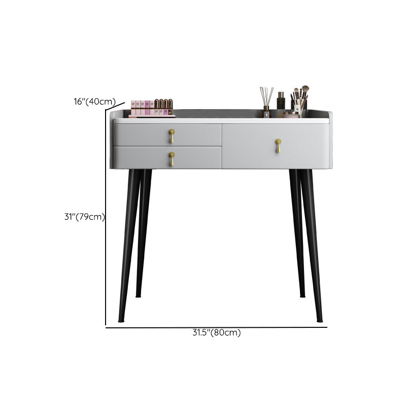Tocador de maquillaje de dormitorio 31.1 "tocador moderno alto en gris